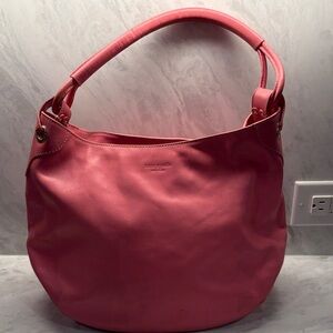 Pink Leather Hobo Bag